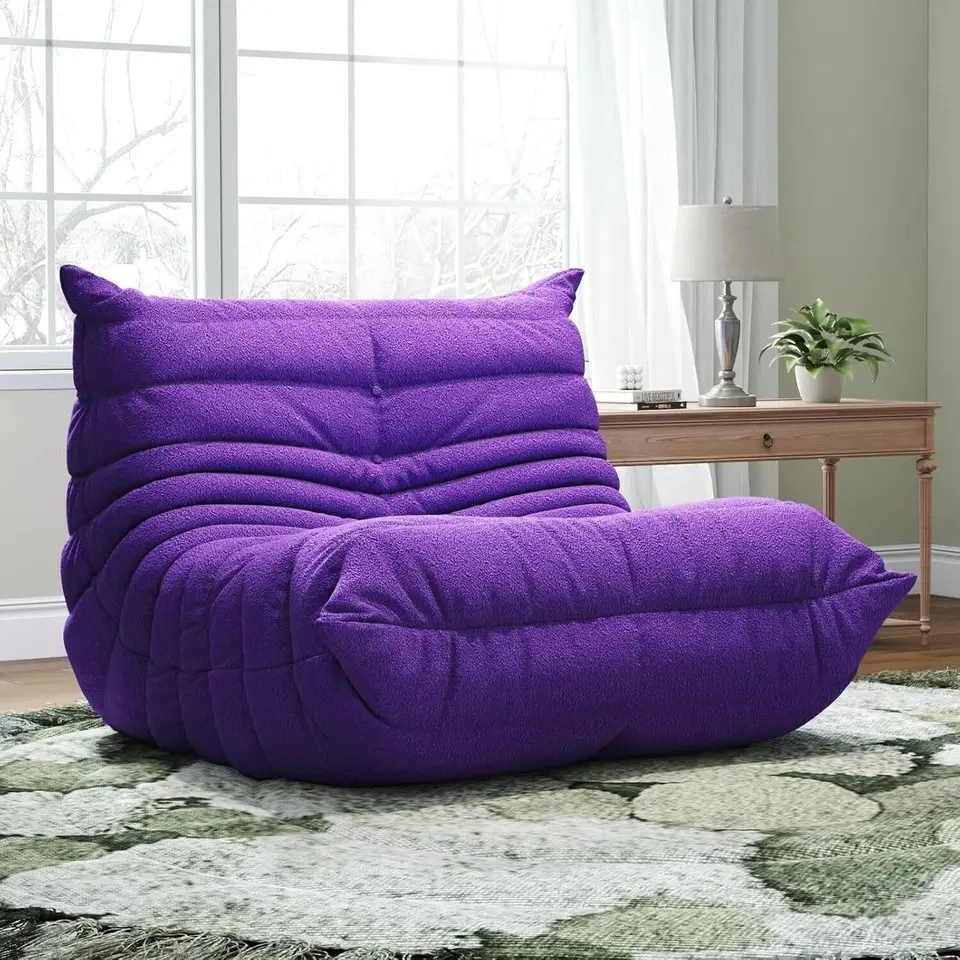Bean Bag Chair with Memory Foam | Teddy Fleece Lounge Chair, No Assembly Required