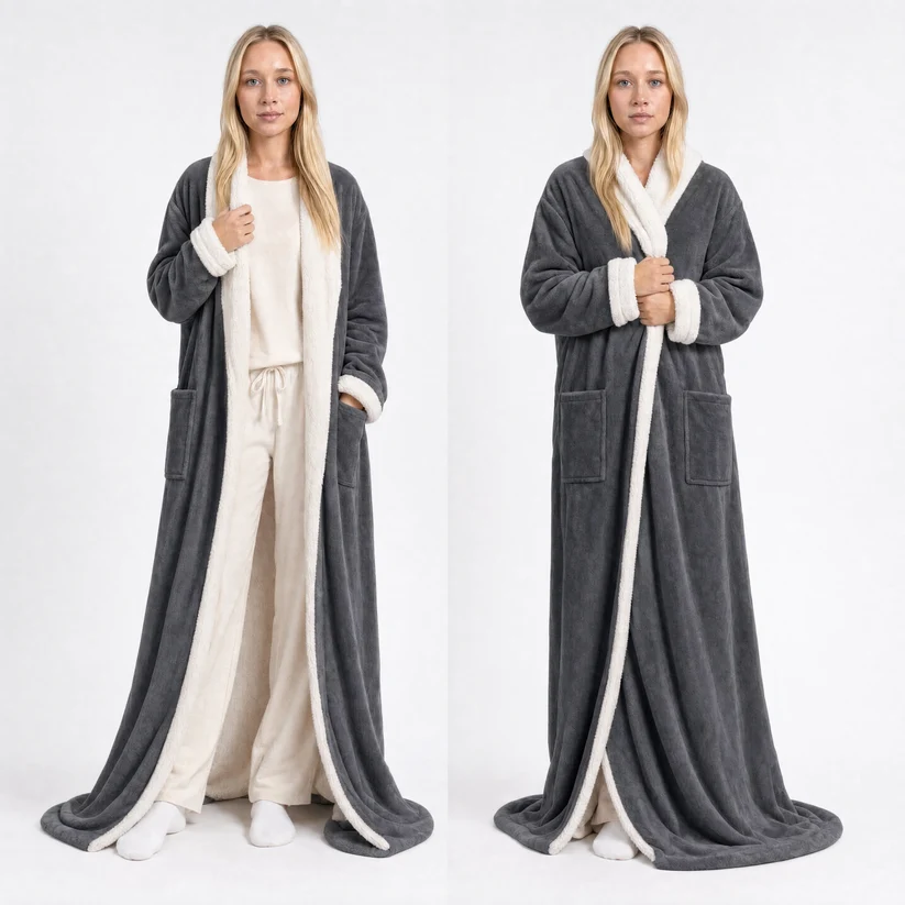 NLFZEK Heated Wearable Blanket – 7-Level Adjustable Heating, Soft Sherpa Lining, Full-Body Warmth
