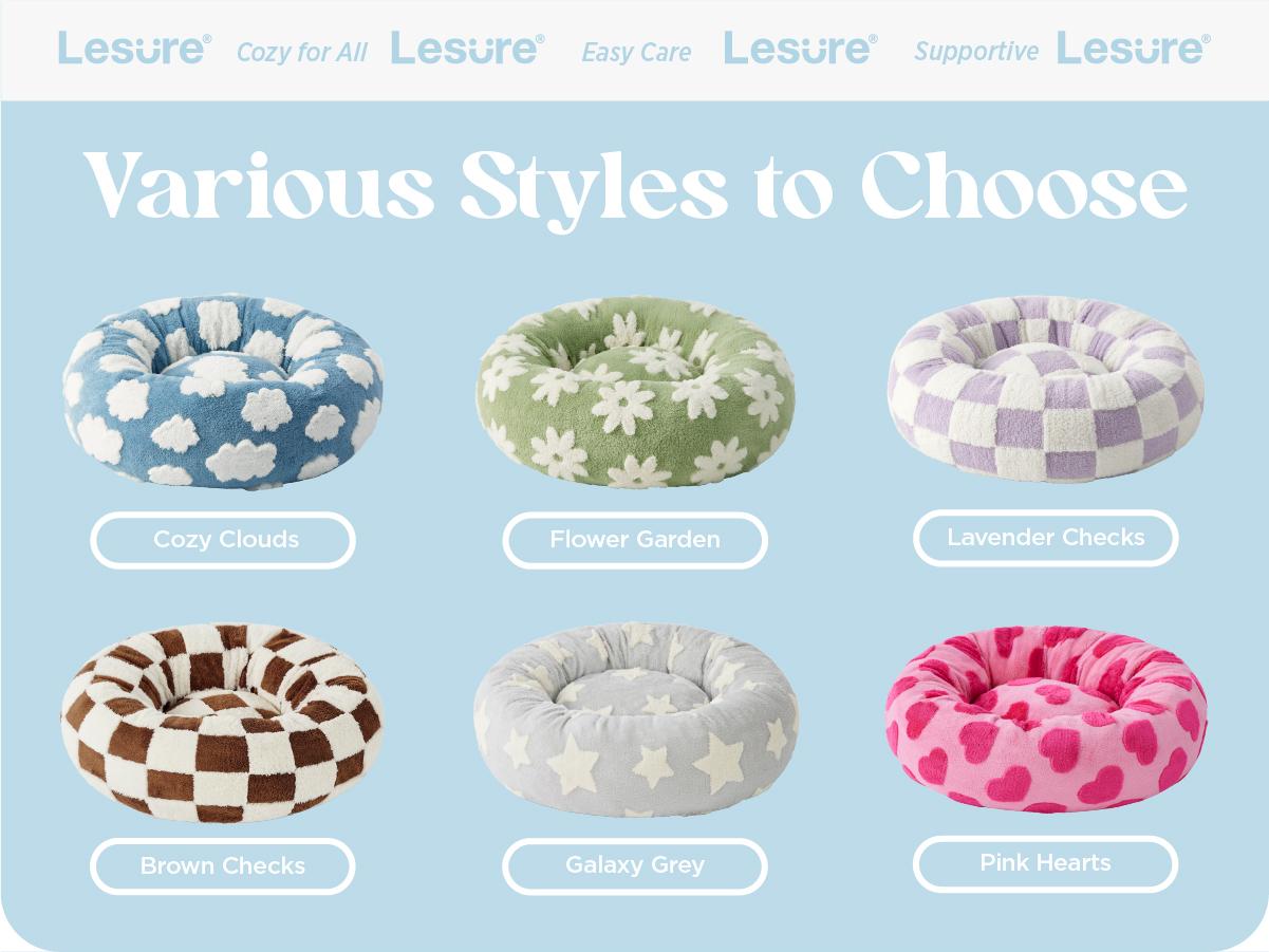 【Up to $20 off】Lesure Soft Donut Bed - Cozy Fluffy Calming Bed for Small/Medium/Large Dogs & Cats, Soft Plush Round Pet Bed for Comfort, Washable, Anti-Slip Bottom, Camas para Perros, Pet Supplies Bedding,Deals For You Days