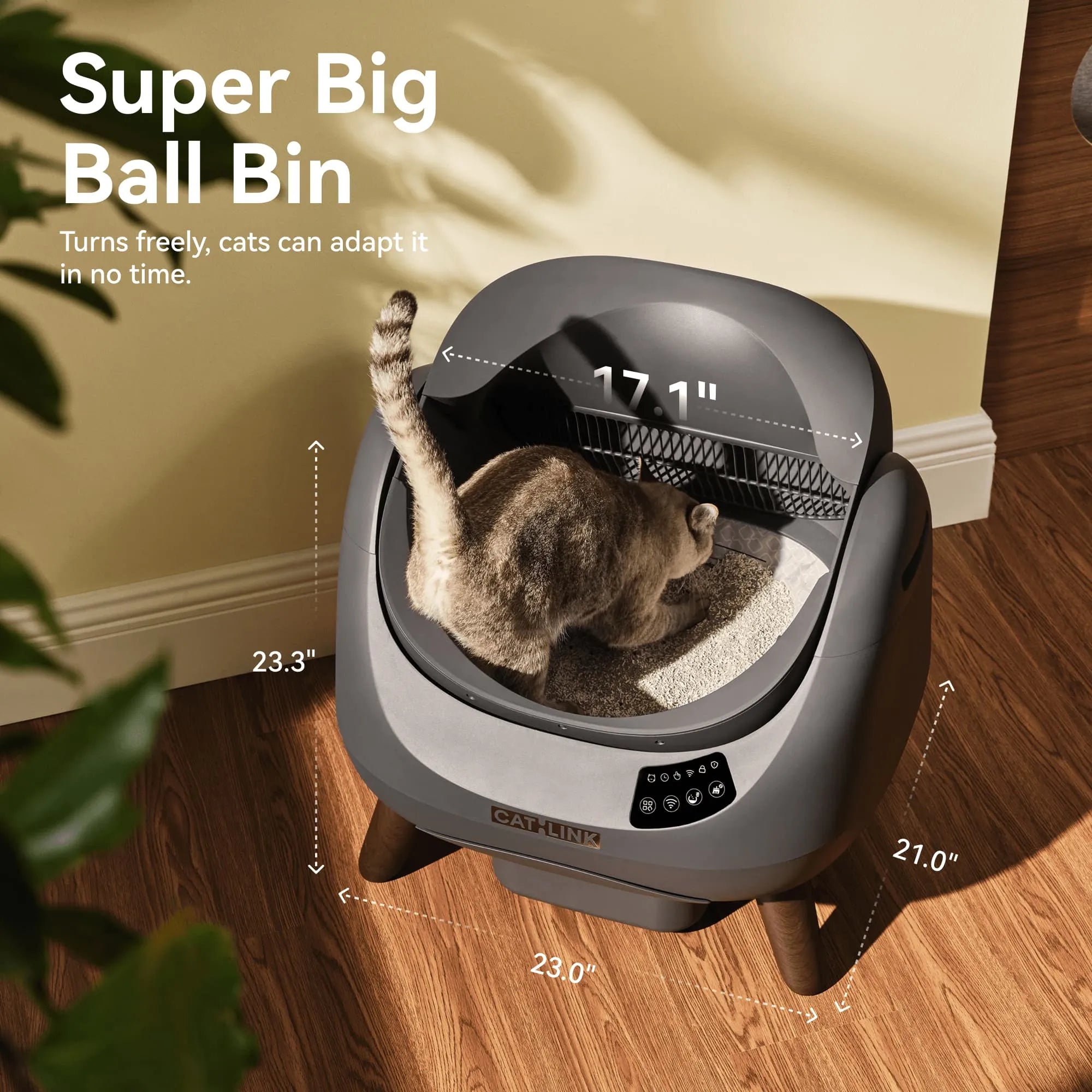 Open-Top Automatic Self-Cleaning Cat Litter Box for Multi-Cat Homes