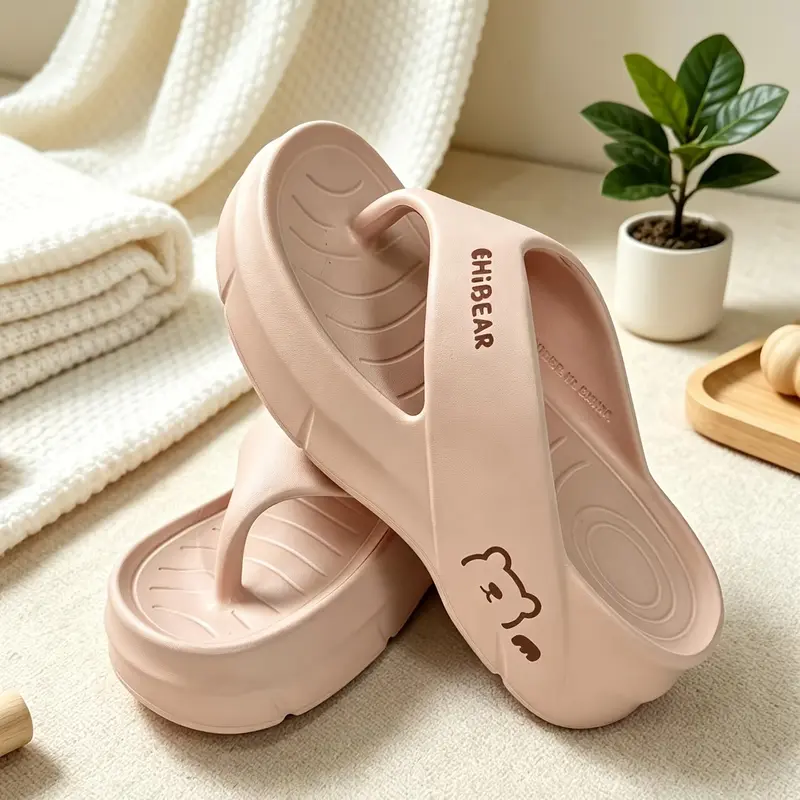 Cute Bear EVA Slides for Women | Soft Lightweight Flip Flops, Breathable Non-Slip Sandals for Summer