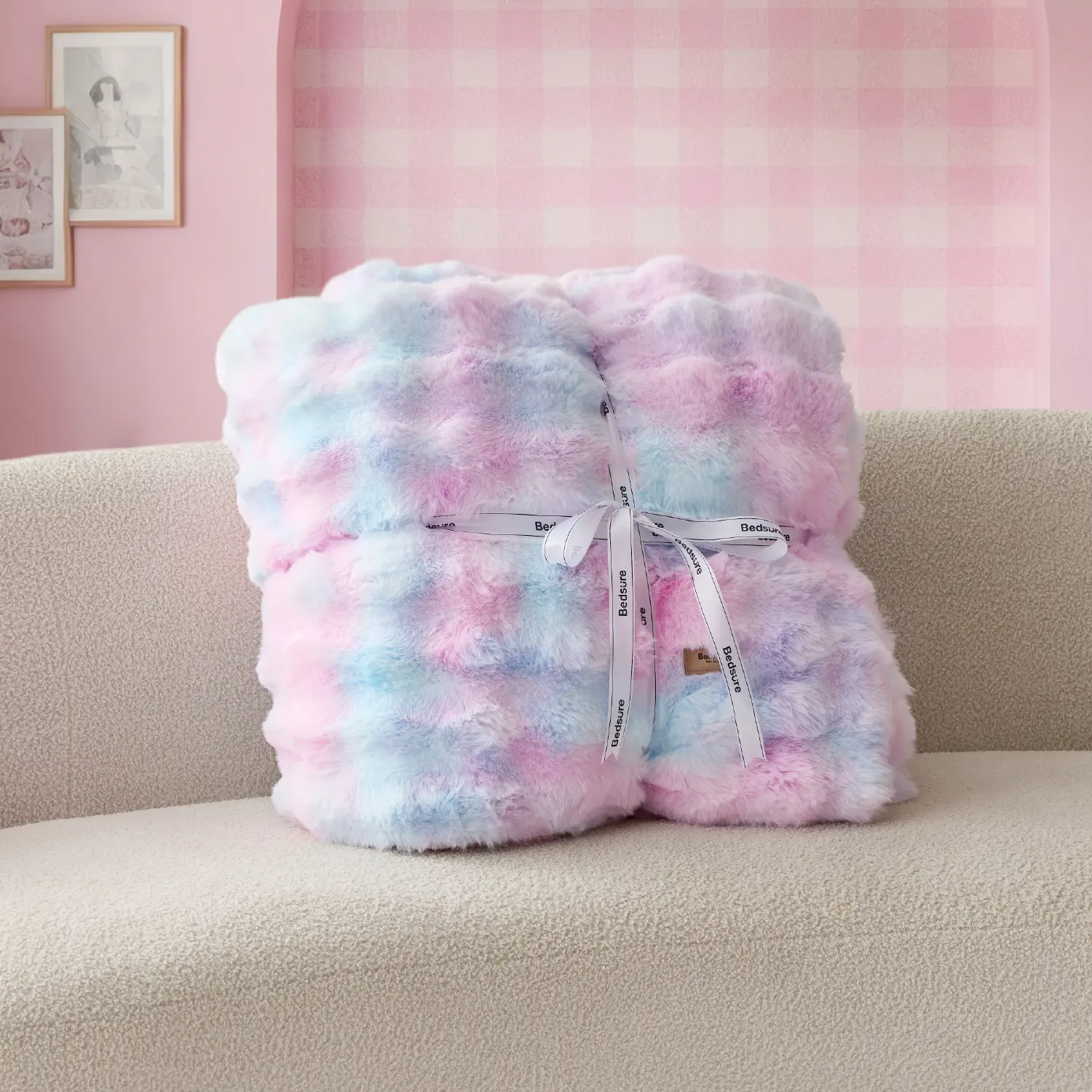 Bedsure Weighted Faux Rabbit Fur Blanket | Ultra-Soft Sherpa Throw for Cozy Comfort