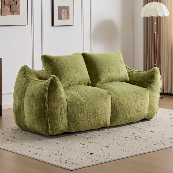 NLFZEK Giant Bean Bag Sofa – Oversized 2-Seater Couch with Plush Foam & Cozy Armrests