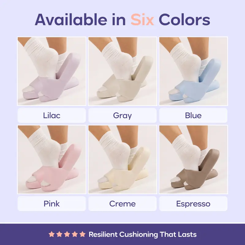 Soft Pillow Slides | Squishy Waterproof Foam Platform Slippers with Cushioned Comfort & Anti-Slip Sole