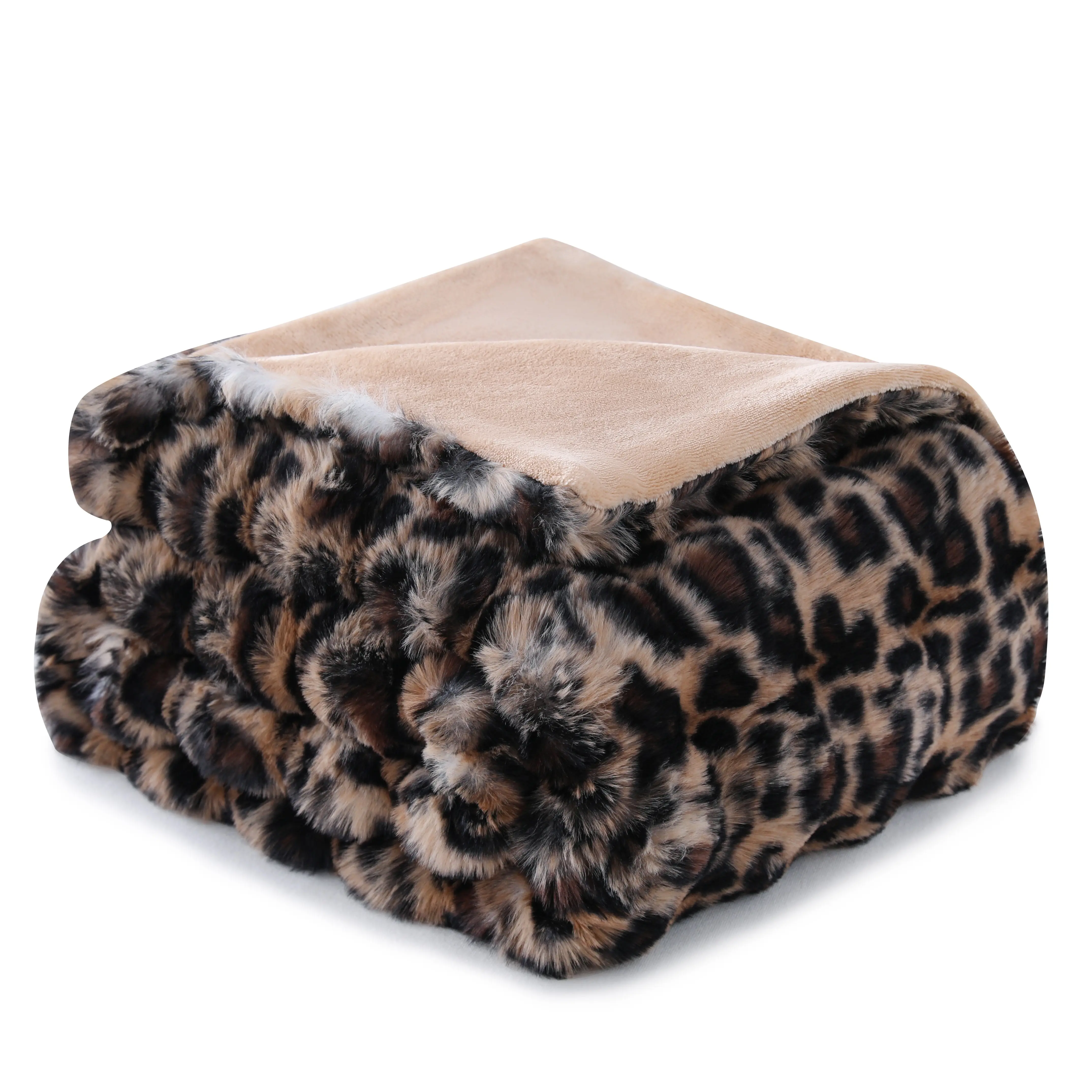 Loisel LuxeBubble Leopard Faux Fur Blanket – Ultra Soft 950GSM Cozy Throw for Sofa, Bed & Home Decor