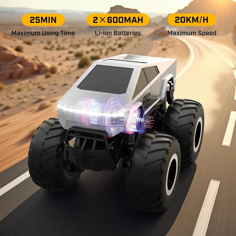 1:16 RC Off-Road Pickup Truck, 4WD Amphibious Remote Control Car with LED Lights, Rechargeable Battery – The craziest summer gifts