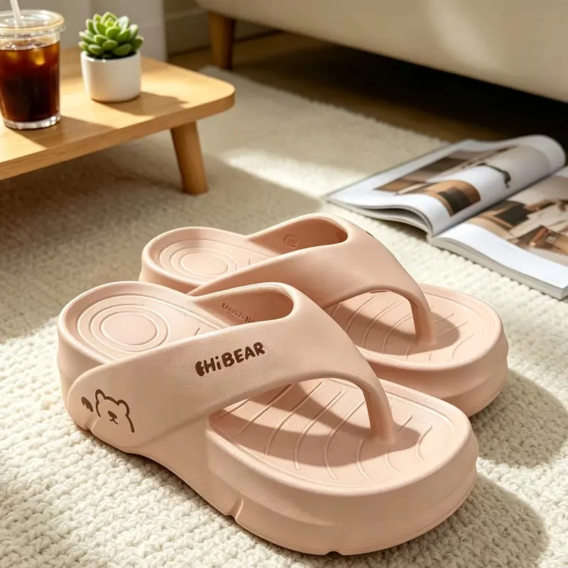 Cute Bear EVA Slides for Women | Soft Lightweight Flip Flops, Breathable Non-Slip Sandals for Summer