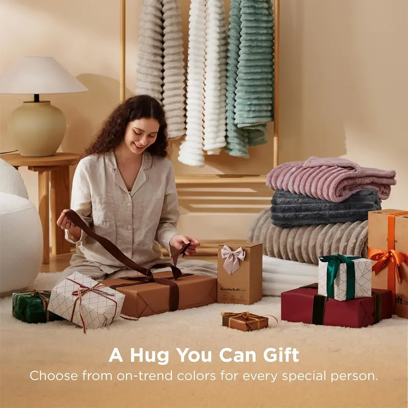 Bedsure GentleSoft Cozy Blanket – Ultra Soft Stripe Fleece Throw for Sofa, Bed & Everyday Comfort