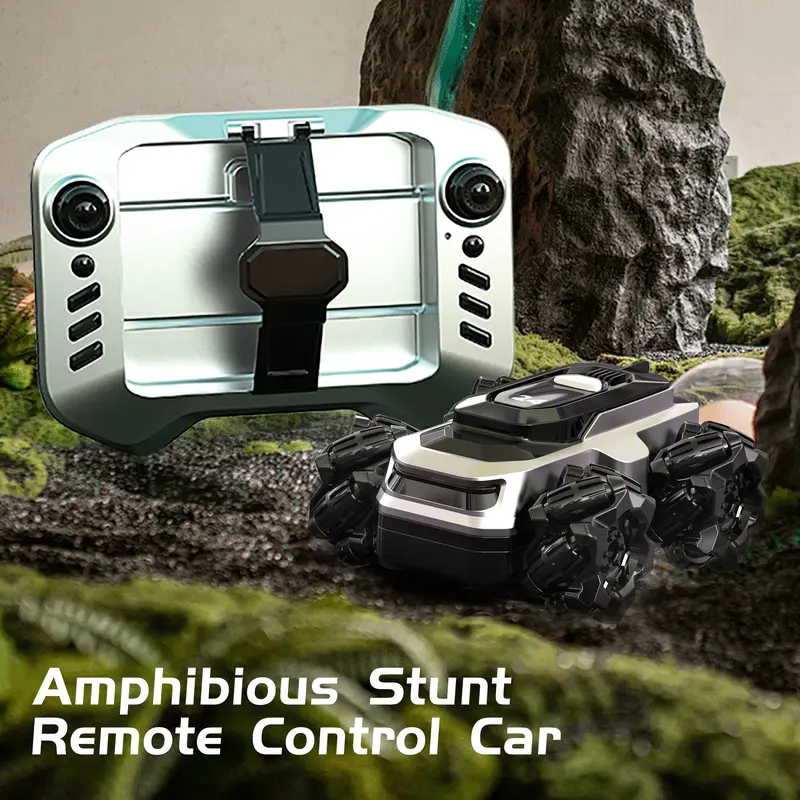 BRRRRT Amphibious Remote Control Car 4WD WaterproofRC Vehicle 360°Rotation RC Truck Stunt Car 2.4 GHzRemote Control Boat for 5-12 Kids Girls Boys Gift AllTerrain Water Beach Pool Toy