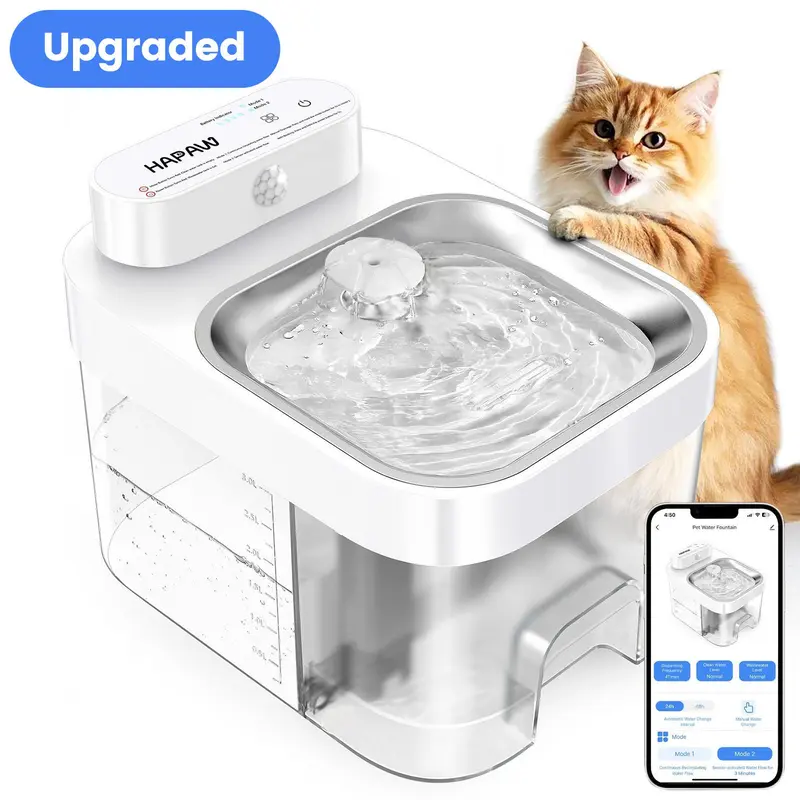 HAPAW Smart Cat Water Fountain | Filter-Free, Clean & Waste Water Separation, APP Control