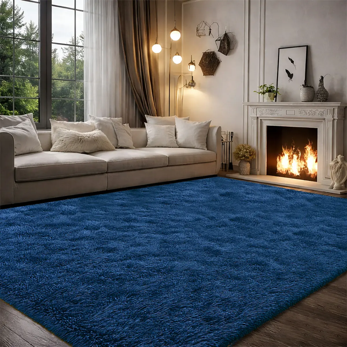 Fluffy Cloud Area Rug | Ultra Soft Shaggy Plush Carpet with Non-Slip Backing for Living Room Bedroom Decor