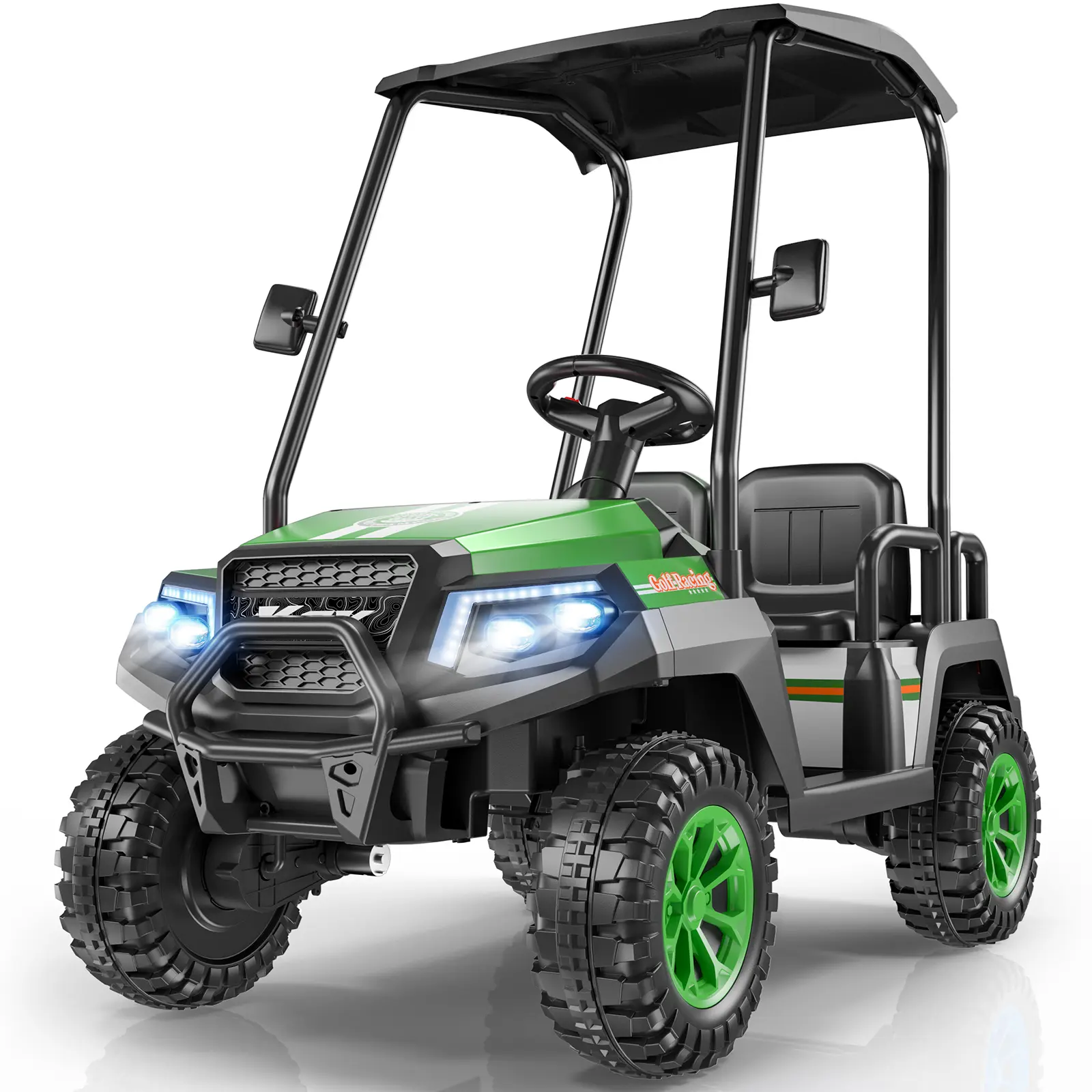 LIGIANT R9 24V 4WD Kids Golf Cart, 4-Seater Electric Ride On with Parental Remote, Detachable Awning & Bluetooth Music, Anti-Roll Safe Toy Gift for Ages 3–8