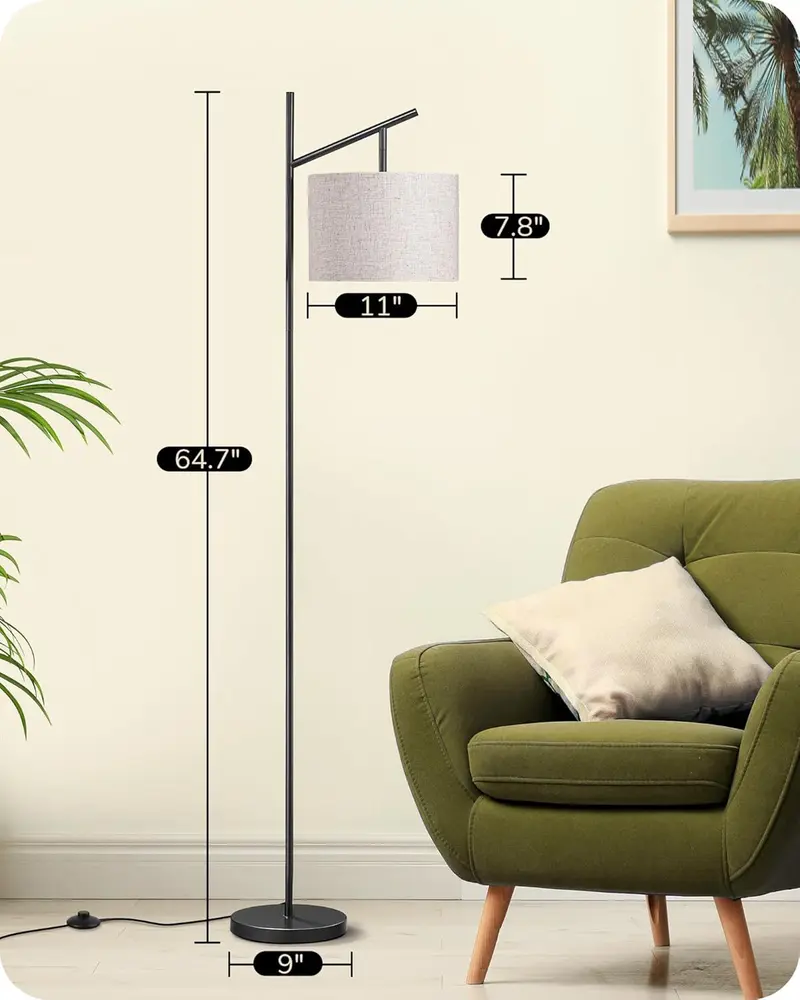 EDISHINE Modern Floor Lamp | Adjustable Shade, 3 Color Modes & Elegant Design