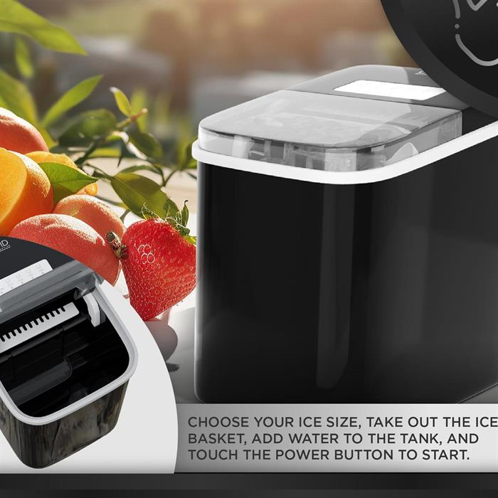 DMD IceWhiz Ice Machine Maker 26lbs Ice in 24hrs, LED Display, Self Cleaning 105W Kitchen Utensils