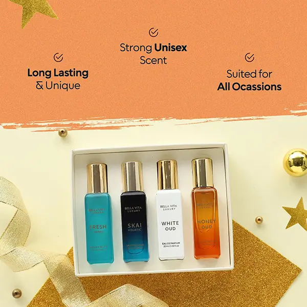 BellaVita Luxury HIM N' MORE Gift Set | 8 Long-Lasting Eau de Parfum for Men (8 × 20ml)