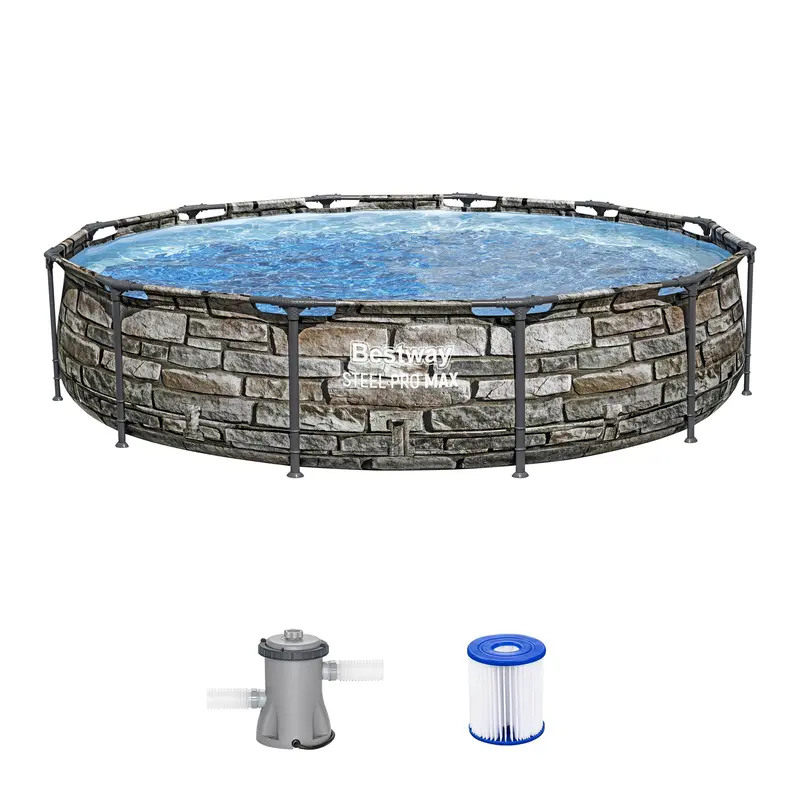 Bestway Steel Pro MAX Above Ground Pool Set | Fast Setup Family Pool with Filter Pump