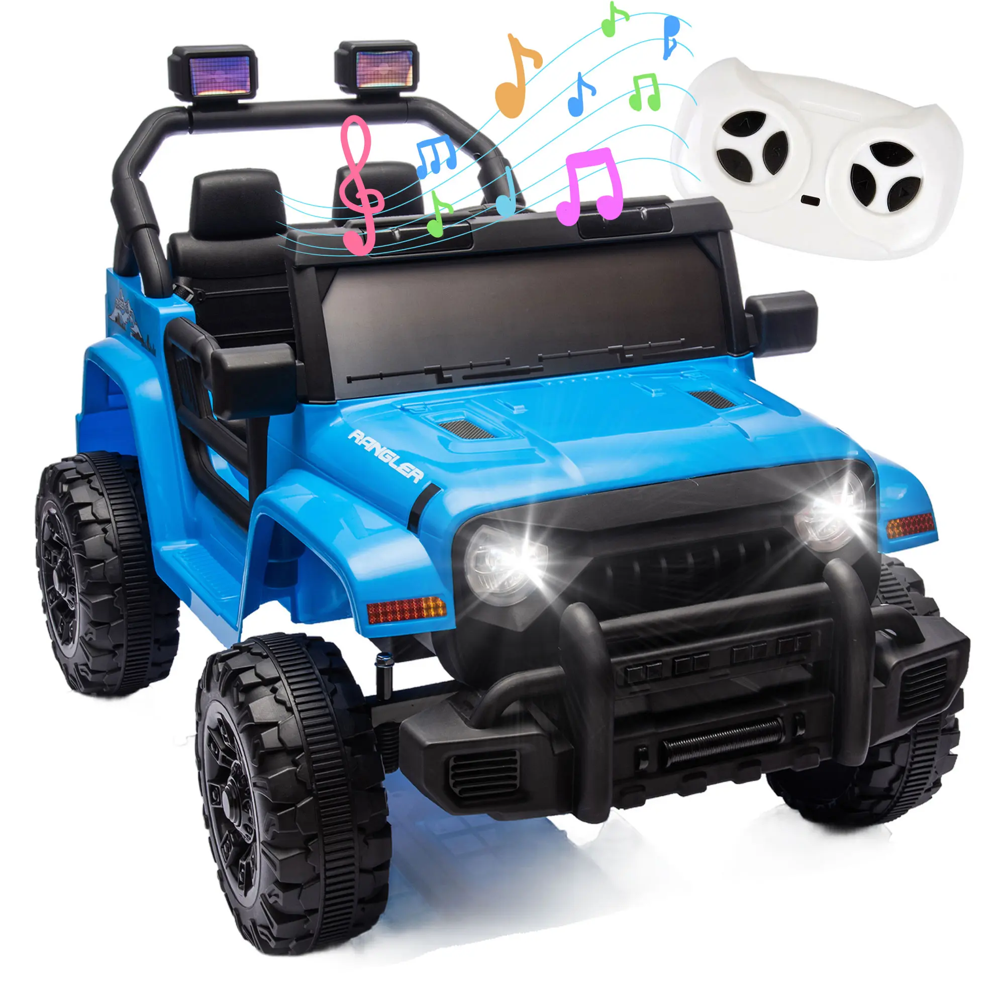 12V Kids Electric Car with Parent Remote, Bluetooth Music & 4-Wheel Suspension