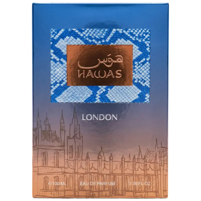 Rasasi Hawas London Eau de Parfum for Men 100ml | Long-Lasting Luxury Fresh Woody Fragrance