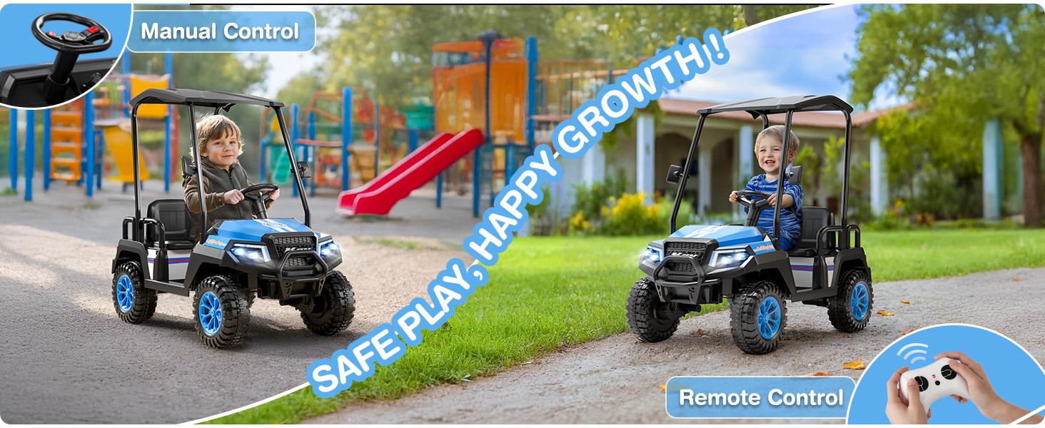 LIGIANT R9 24V Kids Golf Cart, 4WD Electric Car w/Remote Control, Detachable Awning & Music, Festive Christmas Gift for Boys & Girls#Summervibes Ride On Wheels LIGIANT R9 24V Kids Golf Cart, 4WD Electric Car w/Remote Control, Detachable Awning & Music, Festive Christmas Gift for Boys & Girls#Summervibes Ride On Wheels