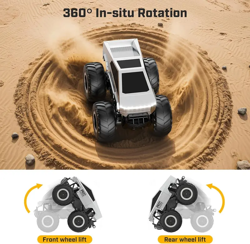 1:16 RC Off-Road Pickup Truck, 4WD Amphibious Remote Control Car with LED Lights, Rechargeable Battery – The craziest summer gifts