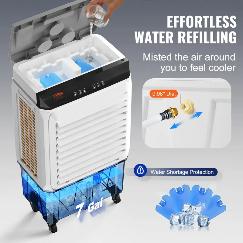 Beat the Heat with VEVOR 2100 CFM Evaporative Air Cooler | Powerful, Portable & Energy Efficient