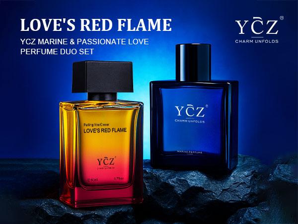 YCZ Men's Cologne 2-Piece Set Marine & Passionate Love 50ml Each Unisex Perfume Duo for All Occasions Long-Lasting Wear Cruelty-Free & Vegan Fragrance Pack Carefully Picked Scents Elegant Scent