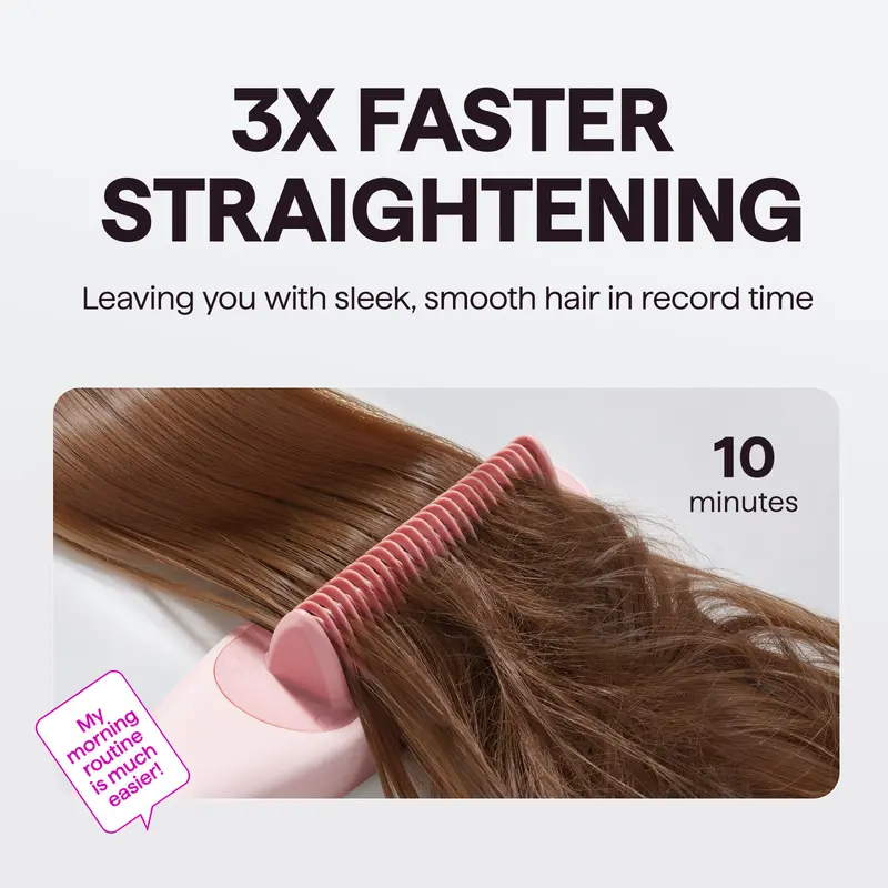 Wavytalk Steamline Pro Steam Hair Straightener Brush | Fast Anti-Frizz Styling with Heat Glove & Scrunchie