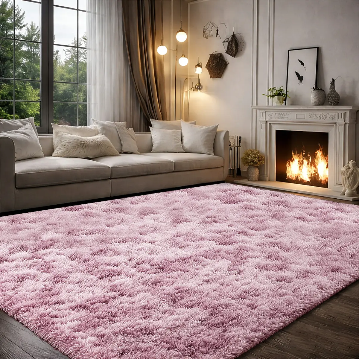 Fluffy Cloud Area Rug | Ultra Soft Shaggy Plush Carpet with Non-Slip Backing for Living Room Bedroom Decor