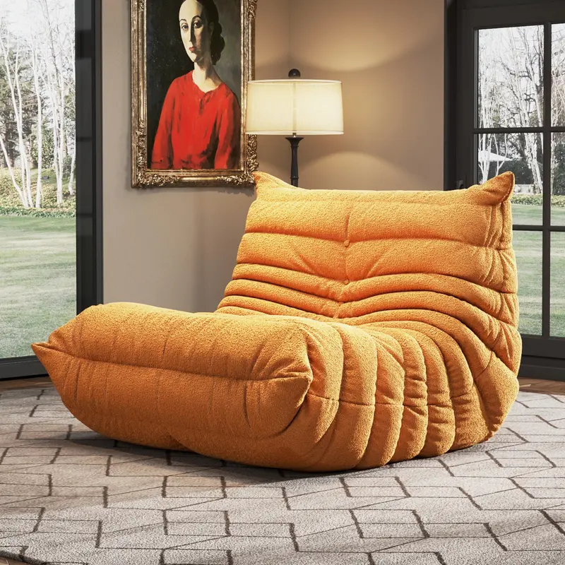 Bean Bag Chair with Memory Foam | Teddy Fleece Lounge Chair, No Assembly Required