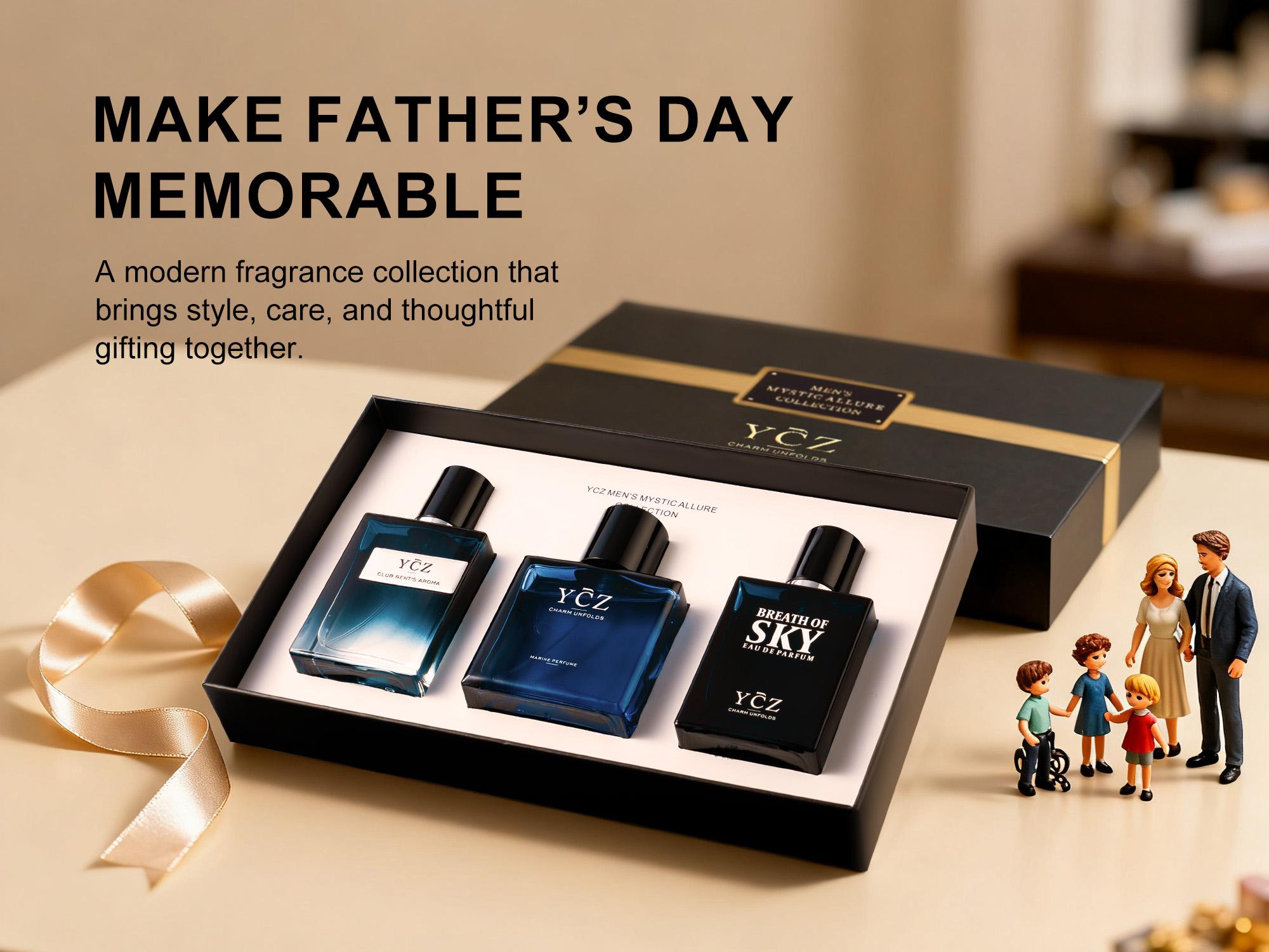 YCZ Men's Mystic Allure Collection Fragrance Set |YCZ Club Marine & Breath of Sky Eau De Cologne Gift Box with Long Lasting Light Scent for Any Occasion Perfume Gift Sets Perfume Sample Set#Summervibes|Father's Day Gifts,vacationoutfits,beachoutfits