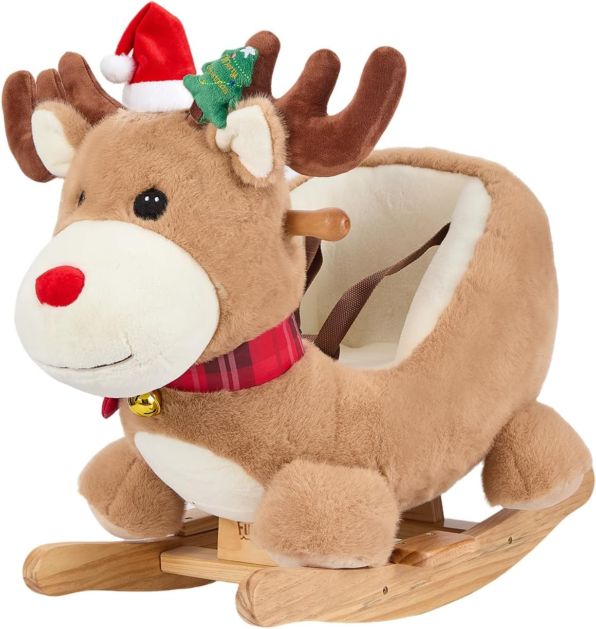 NLFZEK Animal Rocking Horse | Plush Ride-On Toy with Safety Belt for Toddlers