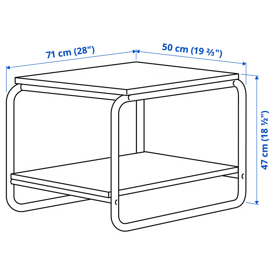 NLFZEK Modern Glass Coffee Table – 2-Tier Chrome Frame with Walnut Shelf for Living Room