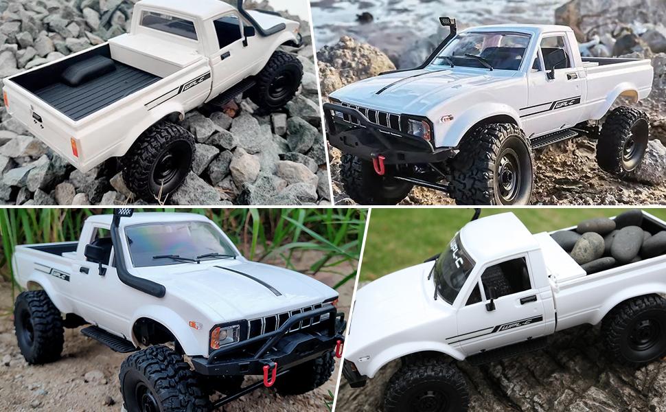 ARRIS 1/16 RC Rock Crawler 4x4 Off Road Truck  All Terrain RC Pickup for Adults (RTR, White) Rc Model Car Rc Cars