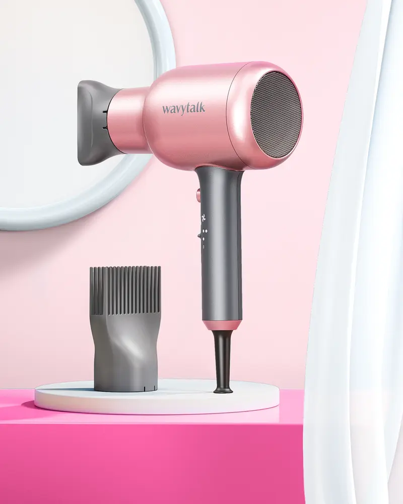 Wavytalk Blown Away Ionic Hair Dryer | 1875W Fast-Drying Hair Dryer with Diffuser & Styling Comb