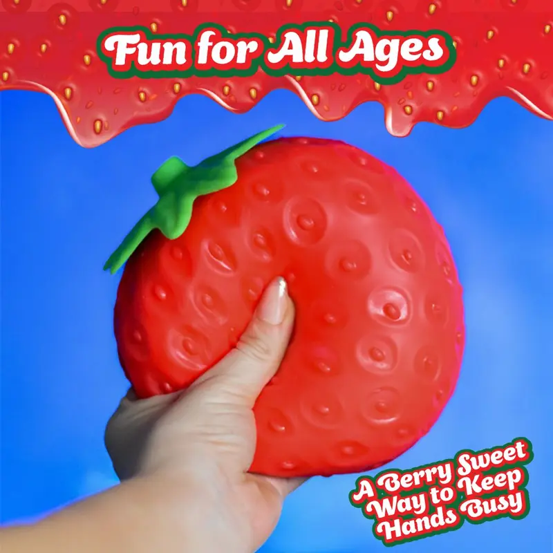 Extra Large 5" Squishy Stress Ball for Adults & Kids 3+ - Fruity Fidget Toy for Stress Relief & Sensory Play - Safe & Durable Non-Toxic Material