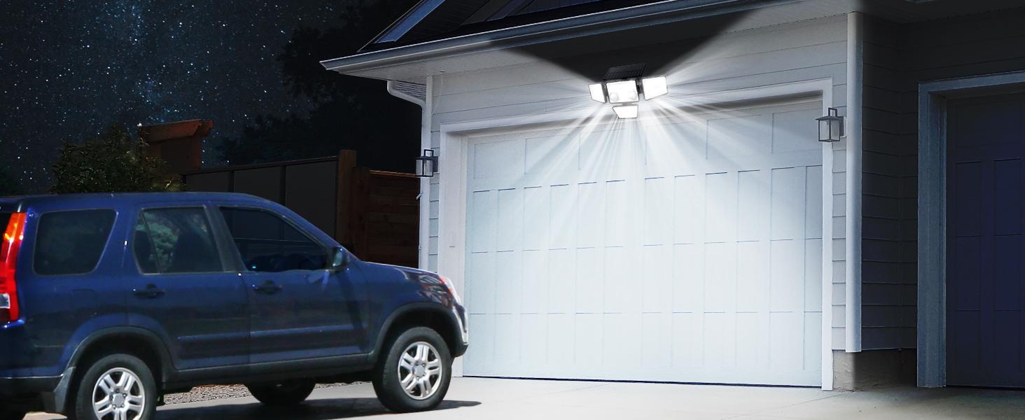 LYWALT Solar Motion Sensor Lights-4 Heads 3000LM, IP65Waterproof, 270&deg;Wide Angle Lighting Security Light for Yard, Garage, Porch, Pool,Garden,Barn,Patio,#Deals for You Days