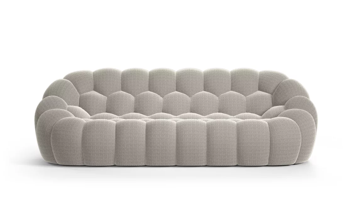 NLFZEK Bubble Sofa – Sculptural 3-Seater Curved Sofa, Modern Plush Lounge Couch for Living Room