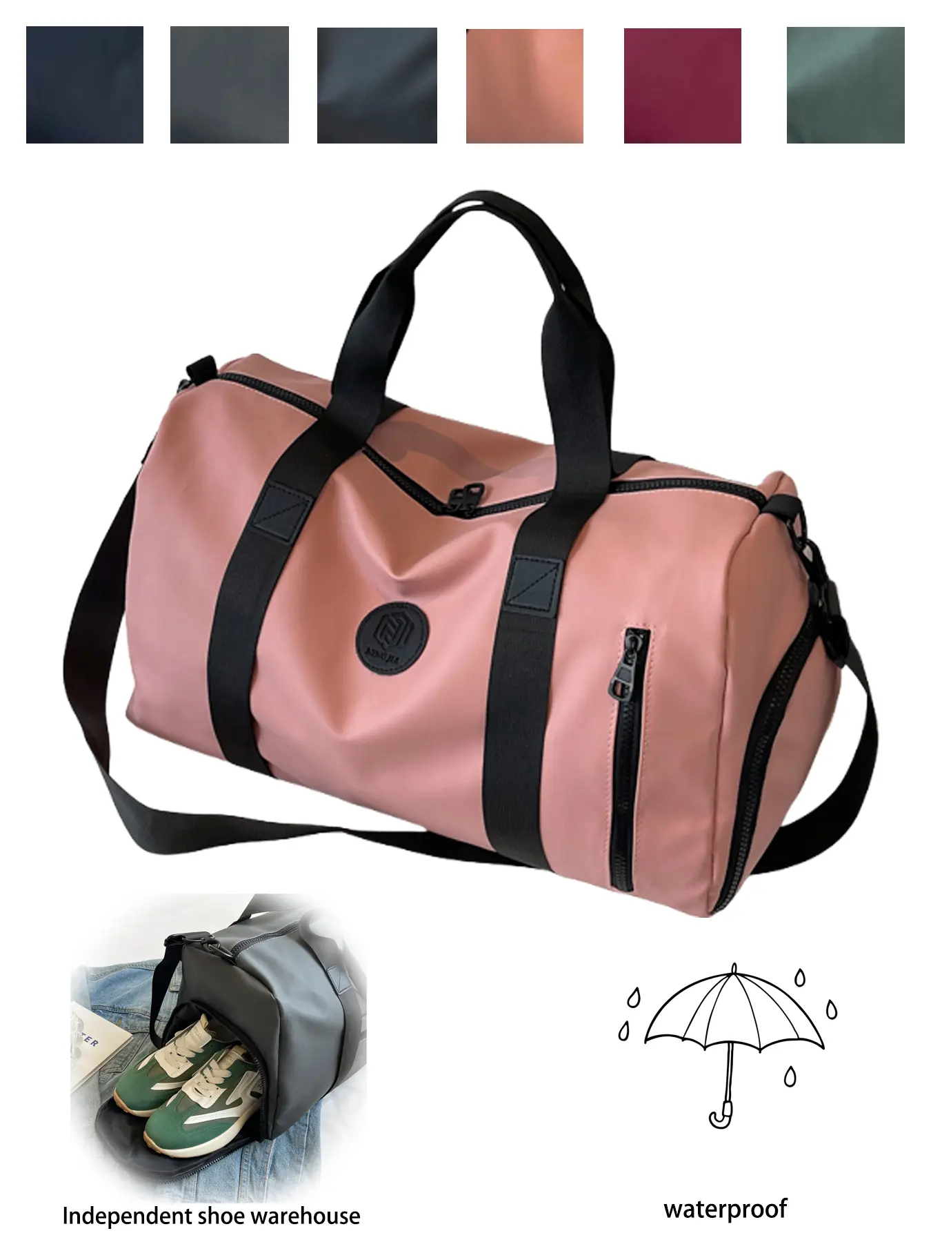 Travel Duffle Bag with Shoe Compartment & Wet Pocket | Lightweight Weekender Bag