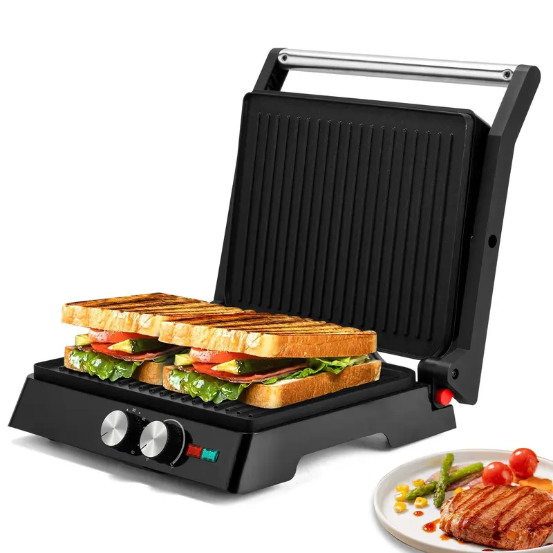 SUSTEAS 3-in-1 Grill & Sandwich Maker | Perfect Paninis, Burgers & Breakfasts