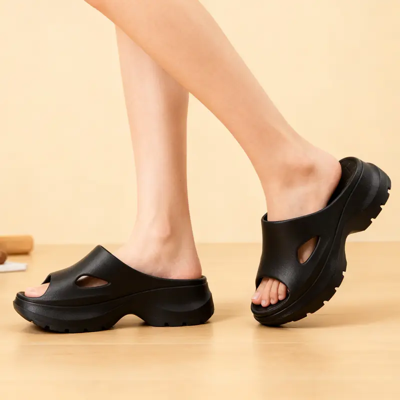 Women's Platform Slides | Breathable Hollow-Out EVA Sandals, Thick Non-Slip Sole for Summer