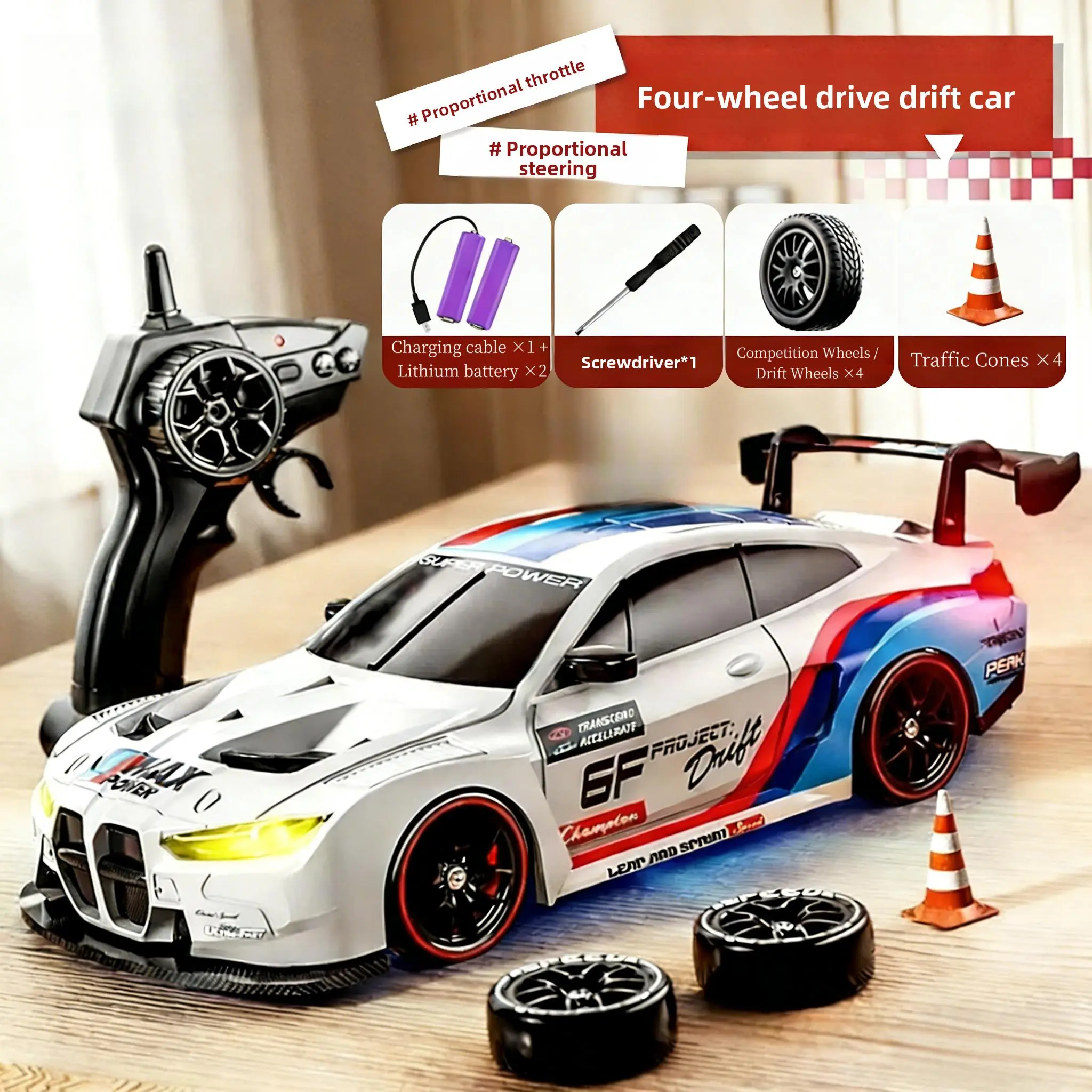 RC Drift Car ABS Material 2.4GHz Anti-Interference Charging Home Playtime Long Battery Life Thrills For Kids Teens RC Lovers Gifts