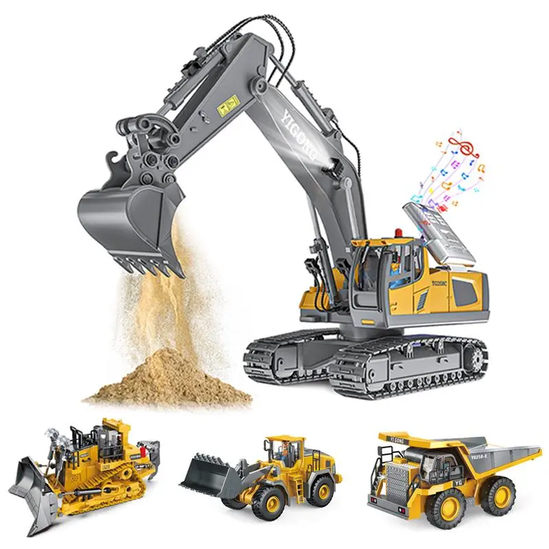 1:20 Scale Remote Control Excavator, Brain-Boosting Educational RC Toy Car, Ideal Gift for Children’s Day & Summer Holiday, Non-All-Metal Construction Vehicle
