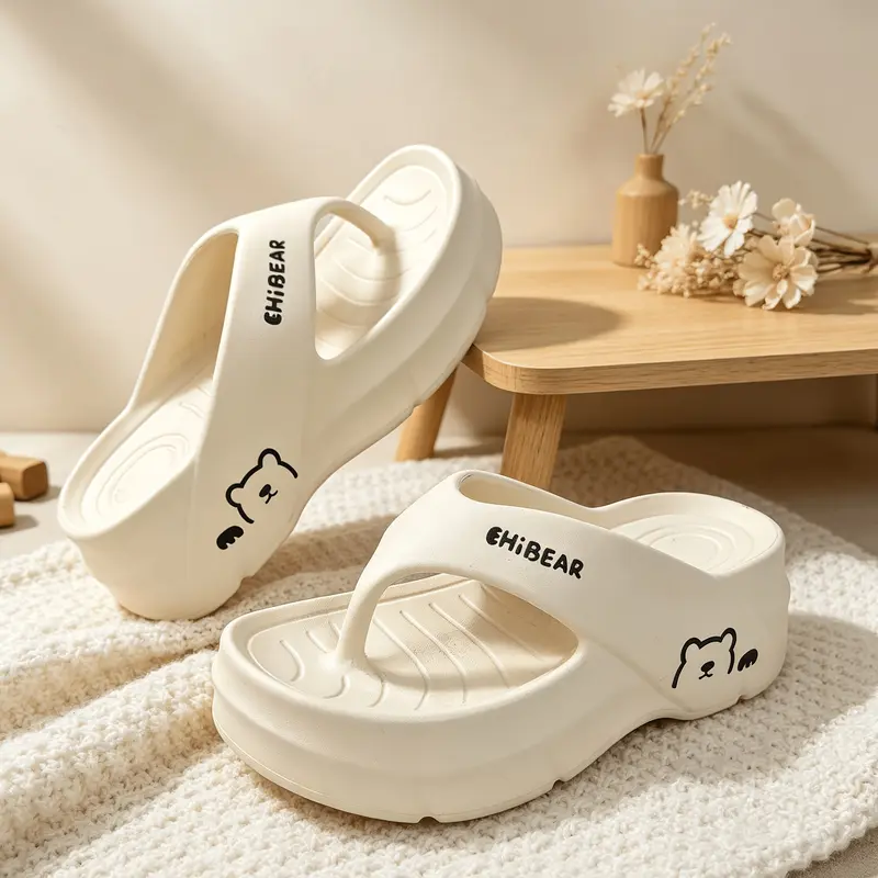 Cute Bear EVA Slides for Women | Soft Lightweight Flip Flops, Breathable Non-Slip Sandals for Summer