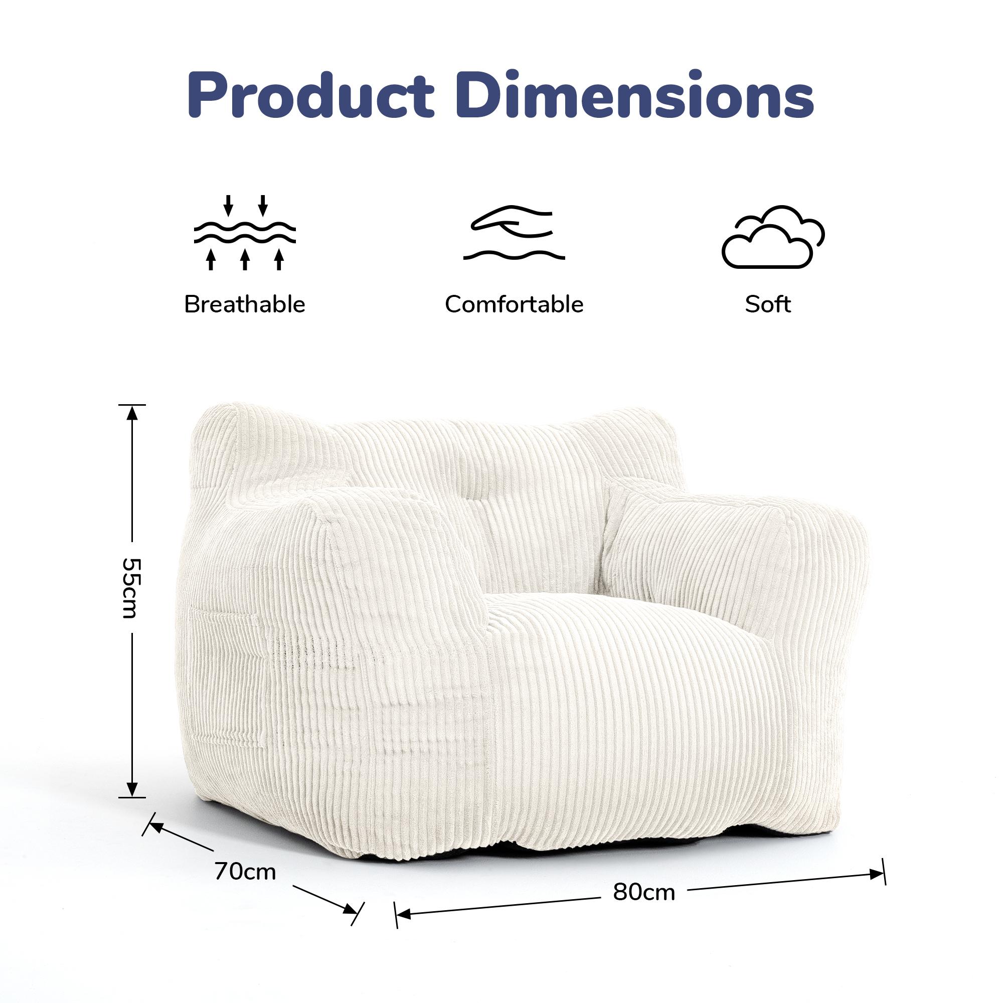 Pamapic 2-Seat Corduroy Lazy Sofa Beanbag - Upholstered Soft Couch, Ergonomic Design, High-Quality Memory Sponge, No Assembly Required, Living Room Indoor Furniture, Bean Bag Chair Pamapic 2-Seat Corduroy Lazy Sofa Beanbag - Upholstered Soft Couch, Ergonomic Design, High-Quality Memory Sponge, No Assembly Required, Living Room Indoor Furniture, Bean Bag Chair