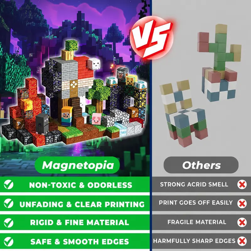 200PCS Magnetic Building Blocks | STEM Montessori Construction Toy for Kids Ages 4–8