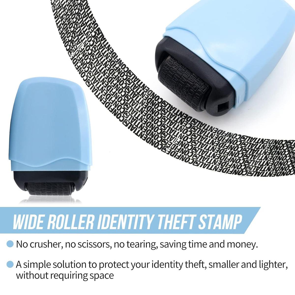 Lotosug Identity Theft Protection Roller Stamp for Hiding Sensitive Information, 1 Count Confidential Roller Stamp, Anti Theft, Privacy & Security Stamp, Designed for ID Blackout Security, Office Supplies