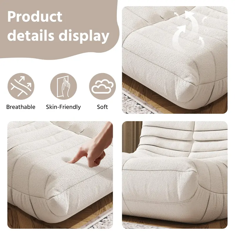 Loisel CloudNest Bean Bag Sofa – Ultra Soft Memory Foam Lounge Chair for Living Room, Bedroom & Home Office