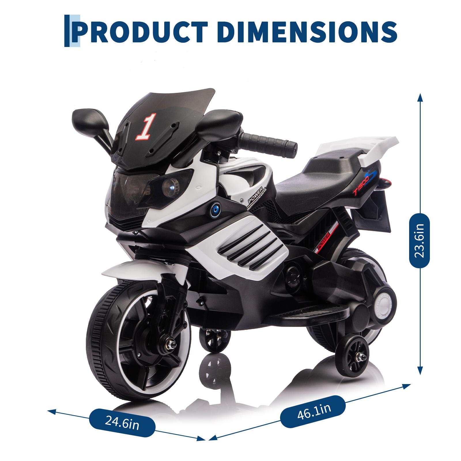 Garvee Exciting & Safe 6V Kids Electric Motorcycle Ride-On - Training Wheels - Engine Sounds - Music & Horn - Headlights - Treaded Tires - Outdoor Battery Toy for Ages 3-6