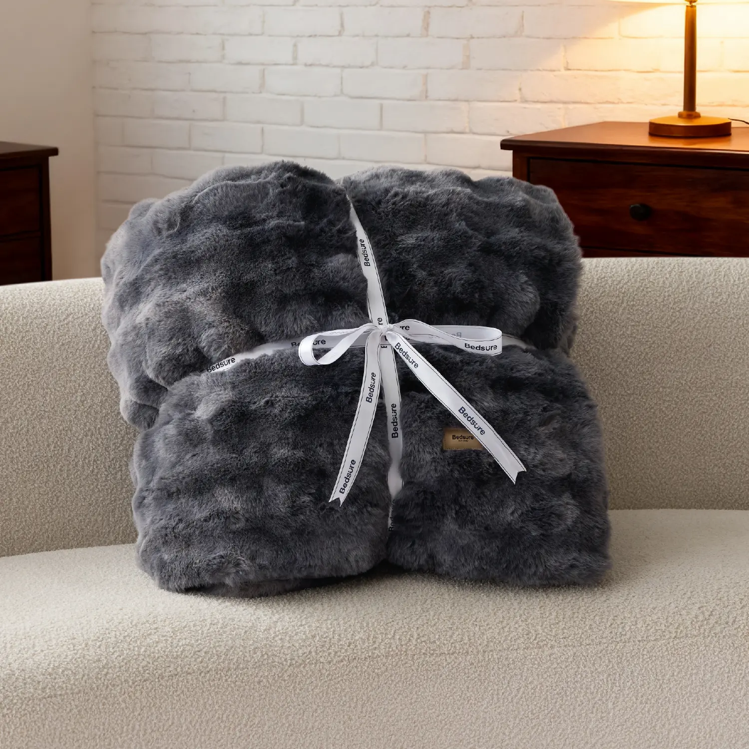 Bedsure Weighted Faux Rabbit Fur Blanket | Ultra-Soft Sherpa Throw for Cozy Comfort