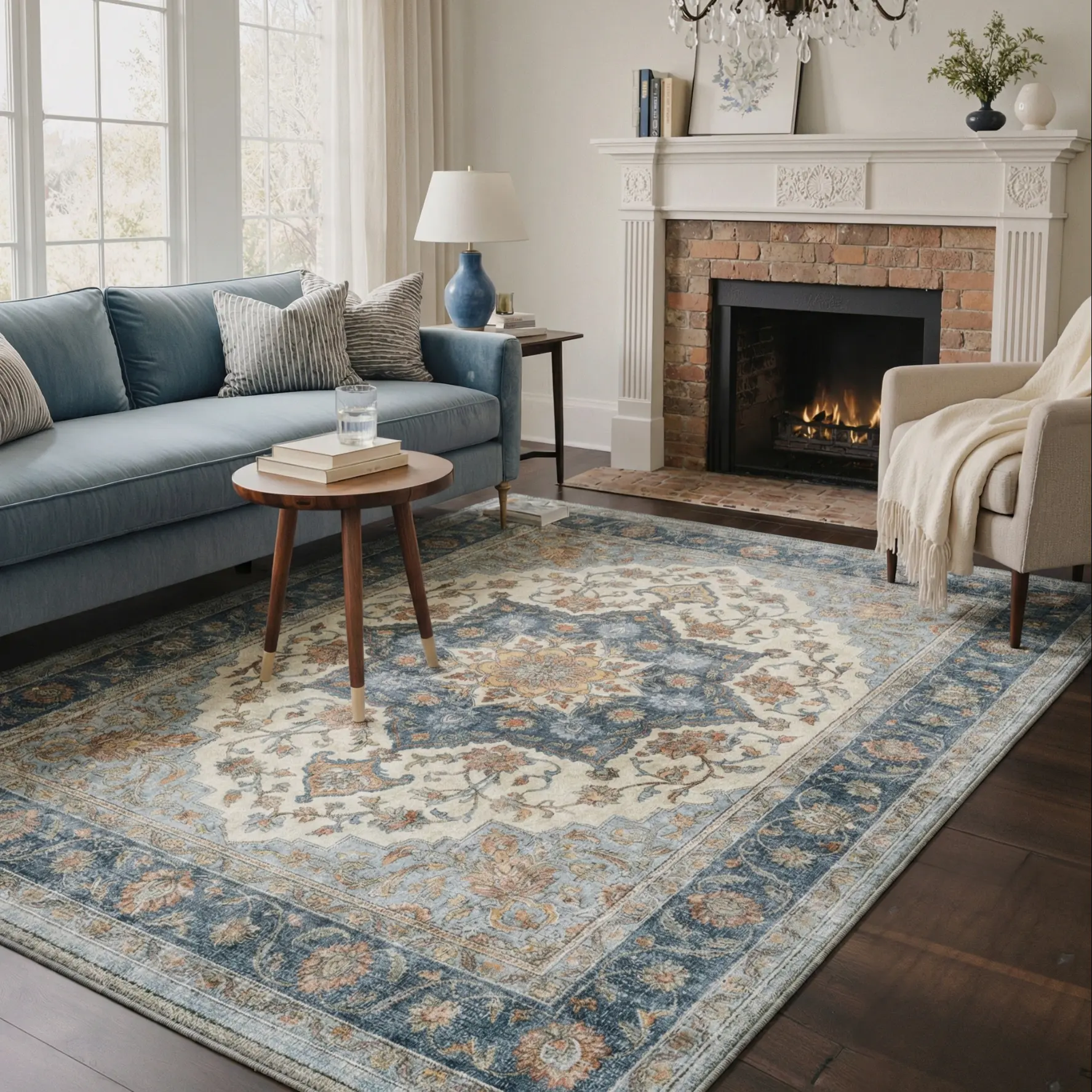 GENIMO Non Slip Area Rug for Living Room, Bedroom, Kitchen - Lightweight Mat, Machine Washable Low Pile Rugs,home decor,home essentials